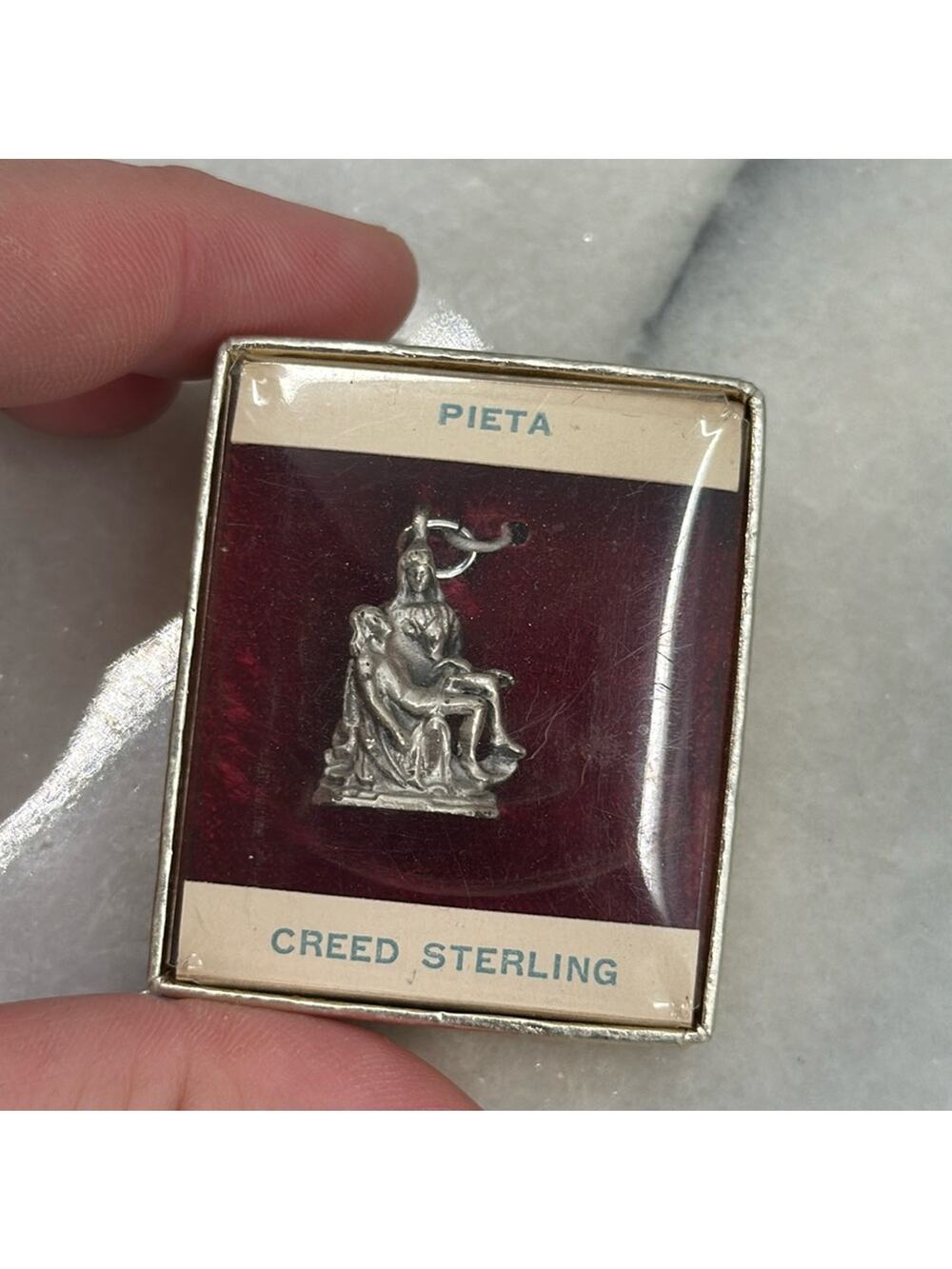 Vintage pieta Sterling silver La Pietà di Michelangelo pendant